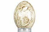 Swirling Polished Chocolate Calcite Egg - Pakistan #350175-1